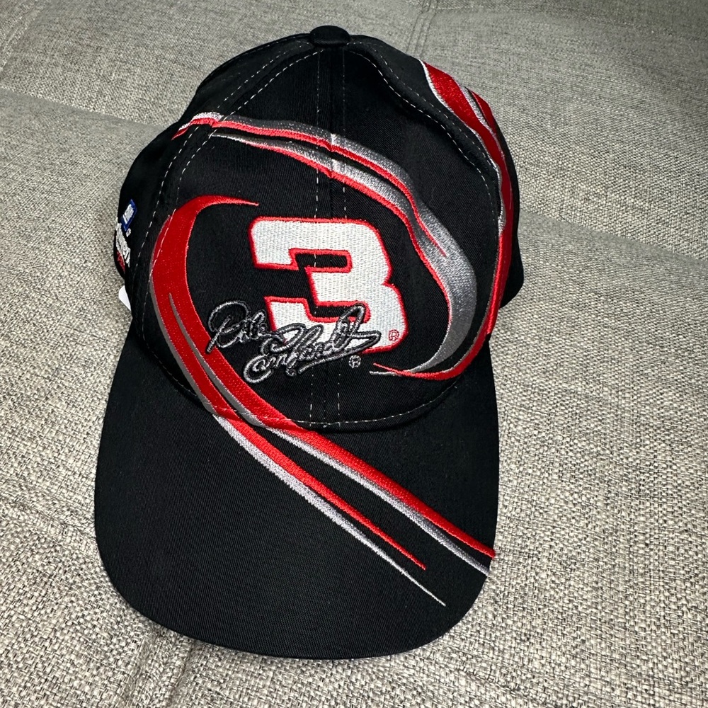 Vintage Dale Earnhardt Hat Cap Black Swirl Strapback Chase NASCAR #3